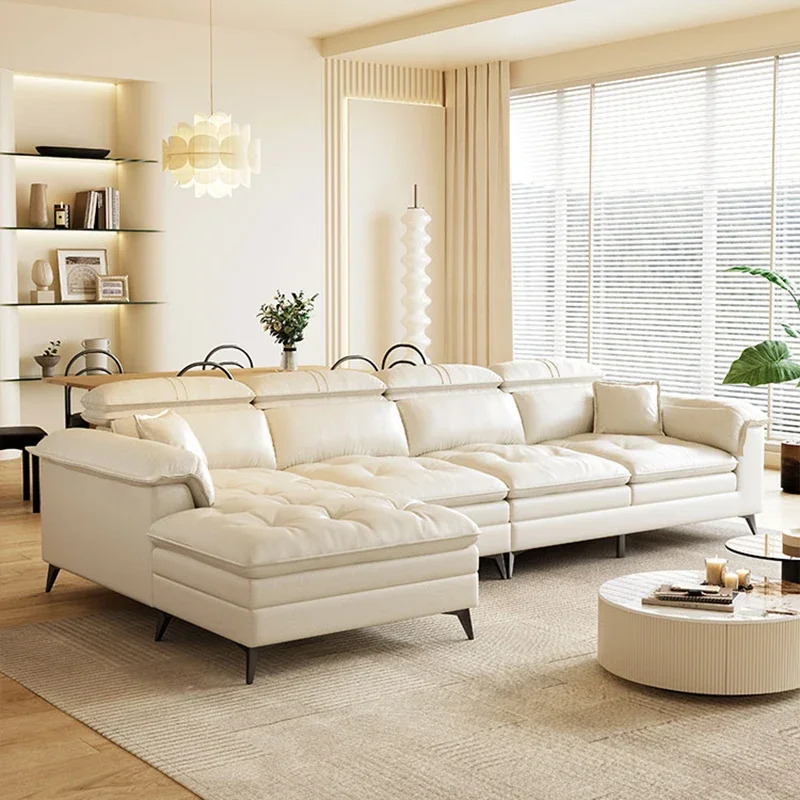 

Cloud Leather Sofas Living Room Modern Luxury Bed Salon Sleeper Living Room Sofa Sectional Articulos Para El Hogar Furniture Set