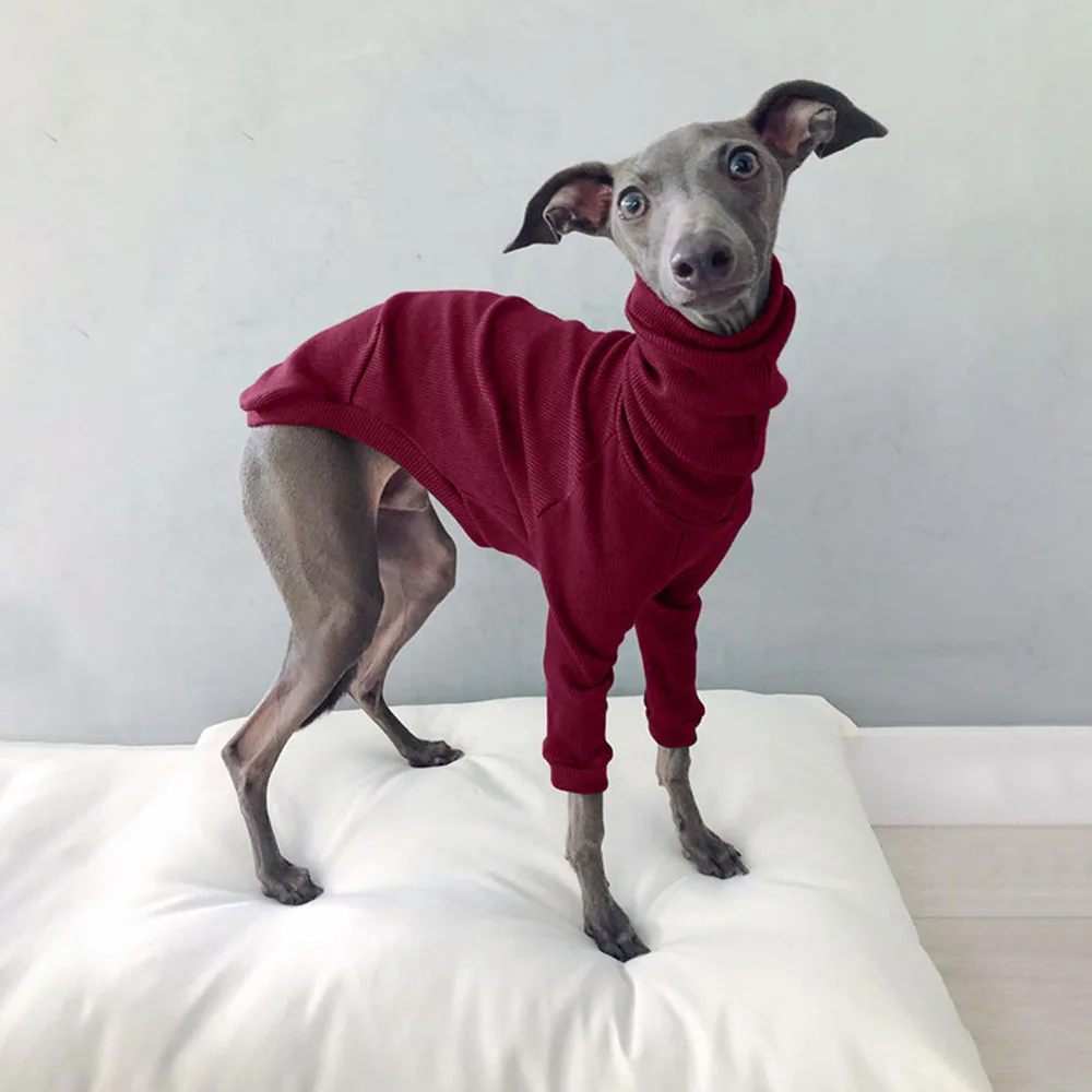 

S-5XL High Neck Thread Two-legged Pet Dog Clothes Greyhound Whippet Jacket Coat Stretch Turtleneck Large Dogs Pet Pajamas