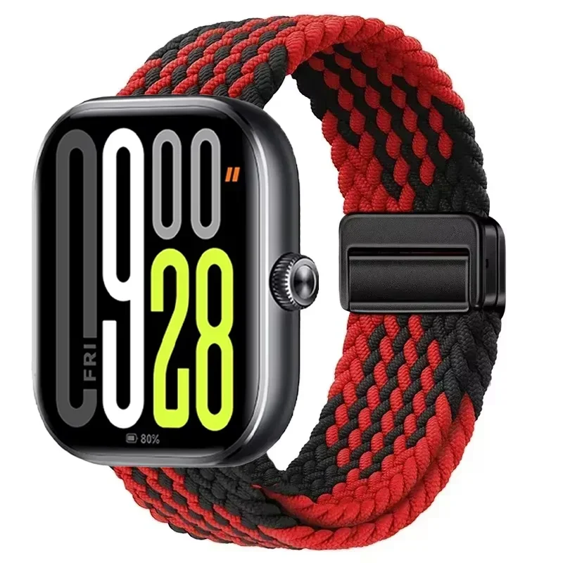 Nylon Braided Magnetic Buckle Adjustable Loop Strap Bracelet in Breathable Design
