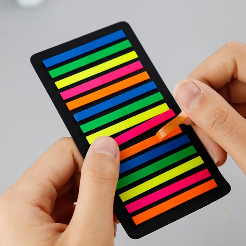 160/300Pcs Color Stickers Transparent Fluorescent Index Tabs Flags Sticky Note Stationery Children Gifts School Office Supplies