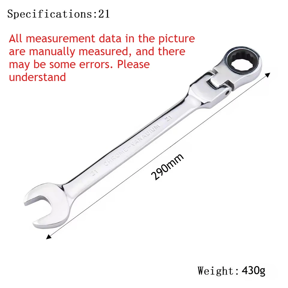 Universal 72-Tooth Flexible Pivoting Head Ratchet Wrench, Metric Manual Tool