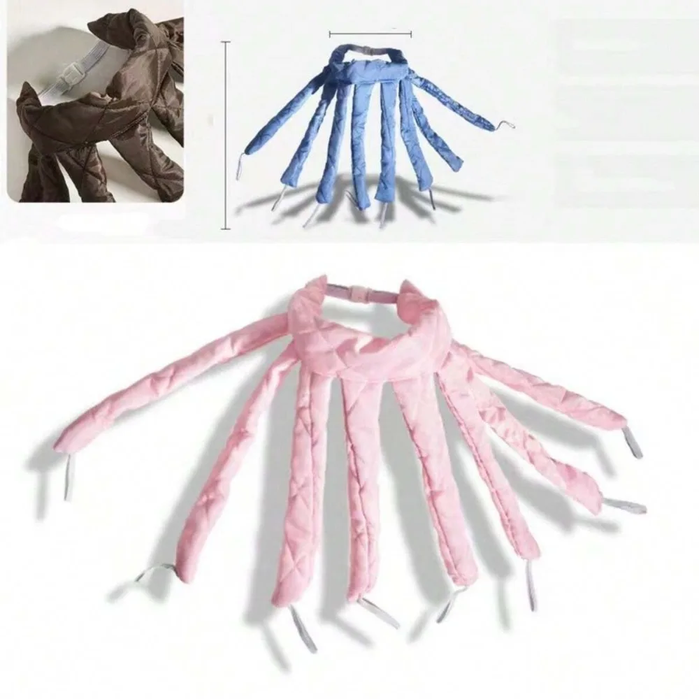 열 없는 문어 모양 컬링기, 밤새 사용하는 손상 없는 대형 부드러운 웨이브 헤어 롤러 밴드