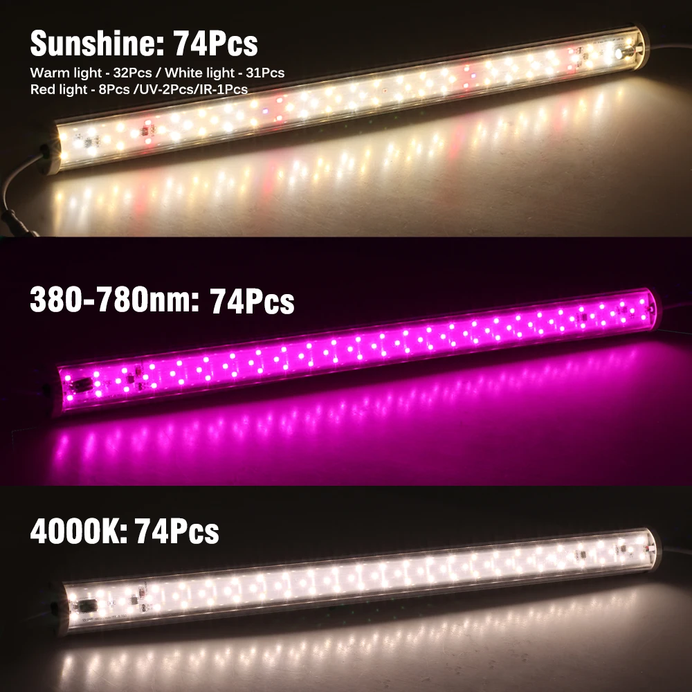 220V Full Spectrum LED Grow Light 4000K SMD2835 IP65 Waterproof For Aquarium Greenhouse Indoor Outdoor Plants Grow Tube