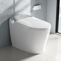 Smart Toilet Bidet Combo Heated Seat Automatic Flush Ceramic White Night Light 1.27GPF 1