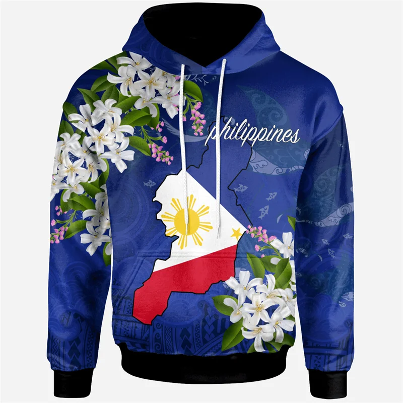 

3D Philippines Flag Emblem Graphic Hoodies for Men Clothing Filipinos Polynesian Tattoo Sweatshirt Hawaii Hoilday Women Pullover