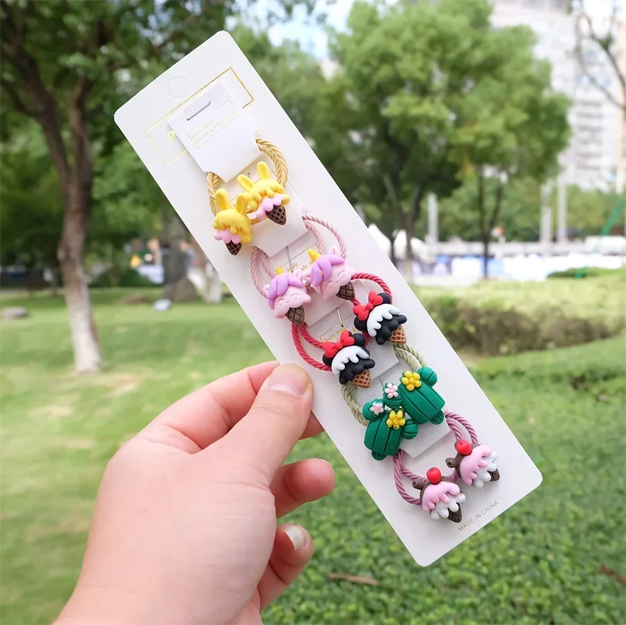 Christmas Tree Snow Man Elk Ponytail Hair Wrap Rubber Bands For Baby Girls Kids Cute Headwear Children Hair Accessories