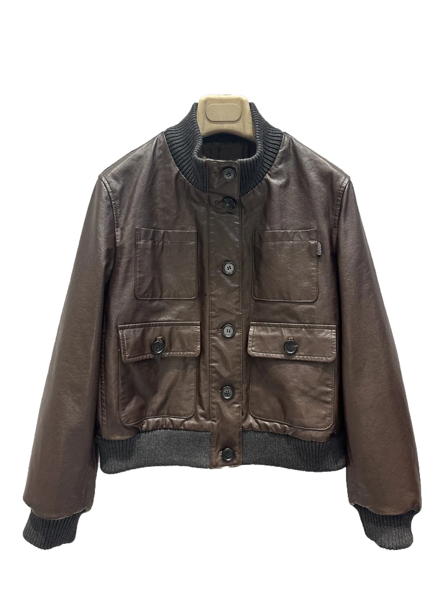 

Leather down jacket loose fit casual fashion 2024 fall new 1102
