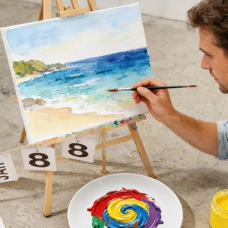 6-teiliges einziehbares Reise-Aquarellpinsel-Set mit PU-Lederetui für Künstler B03E – Detail 7