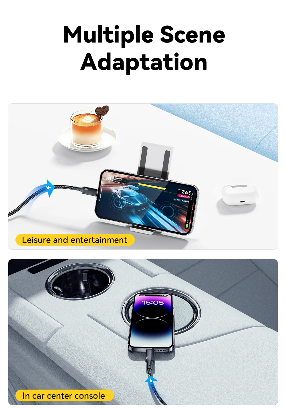 كابل من نوع Essager C لـ iPhone ، شحن سريع ، شاحن ، سلك سلكي ، iPad ، Macbook ، iPhone 14 ، 13 ، 12 ، 11 Pro Max ، XS ، XR ، PD 29W