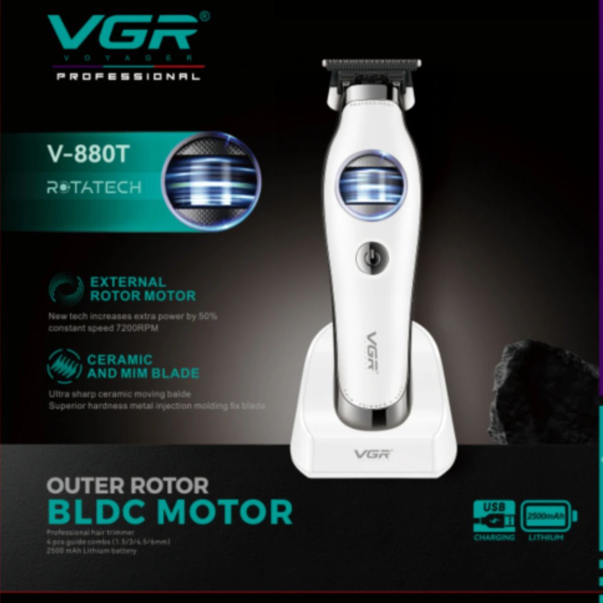 VGR مكينة حلاقة الشعر قابلة للشحن الانتهازي احتراف...