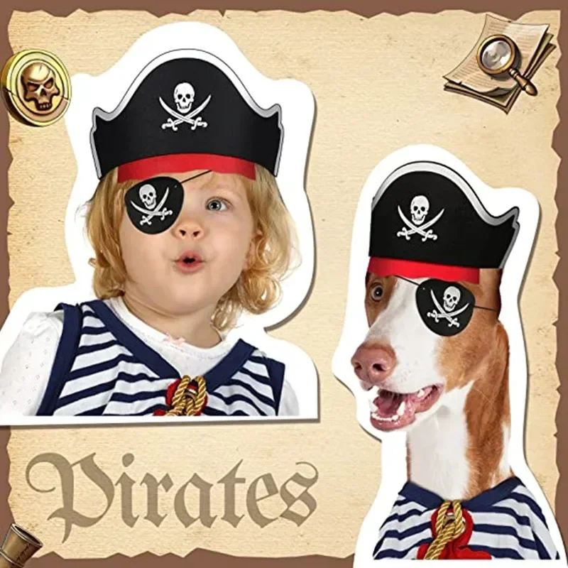 12 Stück Piraten-Augenklappen Aus Filz – Elastisch, Für Kinder & Erwachsene, Kostümzubehör
