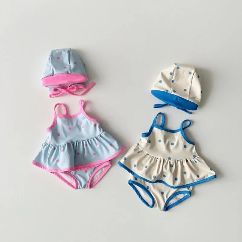 Children Swimwear Swimwear For Children Summer Girls Swimsuit 3 Pieces Swimsuit 1-5T Girl Sleeveless Swimming Wear Rainbow Mermaid Bathing Suits
