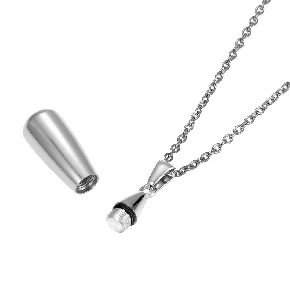 Gedenk-Schmuck für Asche für Frauen, Erinnerungsstück aus Edelstahl, Gedenk-Anhänger, Urnen-Halskette für menschliche Asche – Detail 3