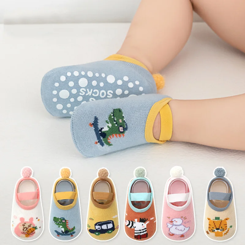 Baby Socks Spring Anti Slip Toddler Kids Floor with Rubber Soles Autumn Newborn Boy Girl Cartoon Cute Ball Warm