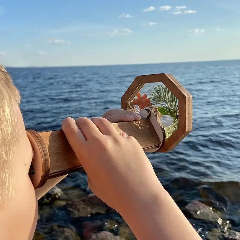3D filled wooden kaleidoscope kit for children DIY kaleidoscope toy glasses assembly kit suitable for nature enthusiasts toys