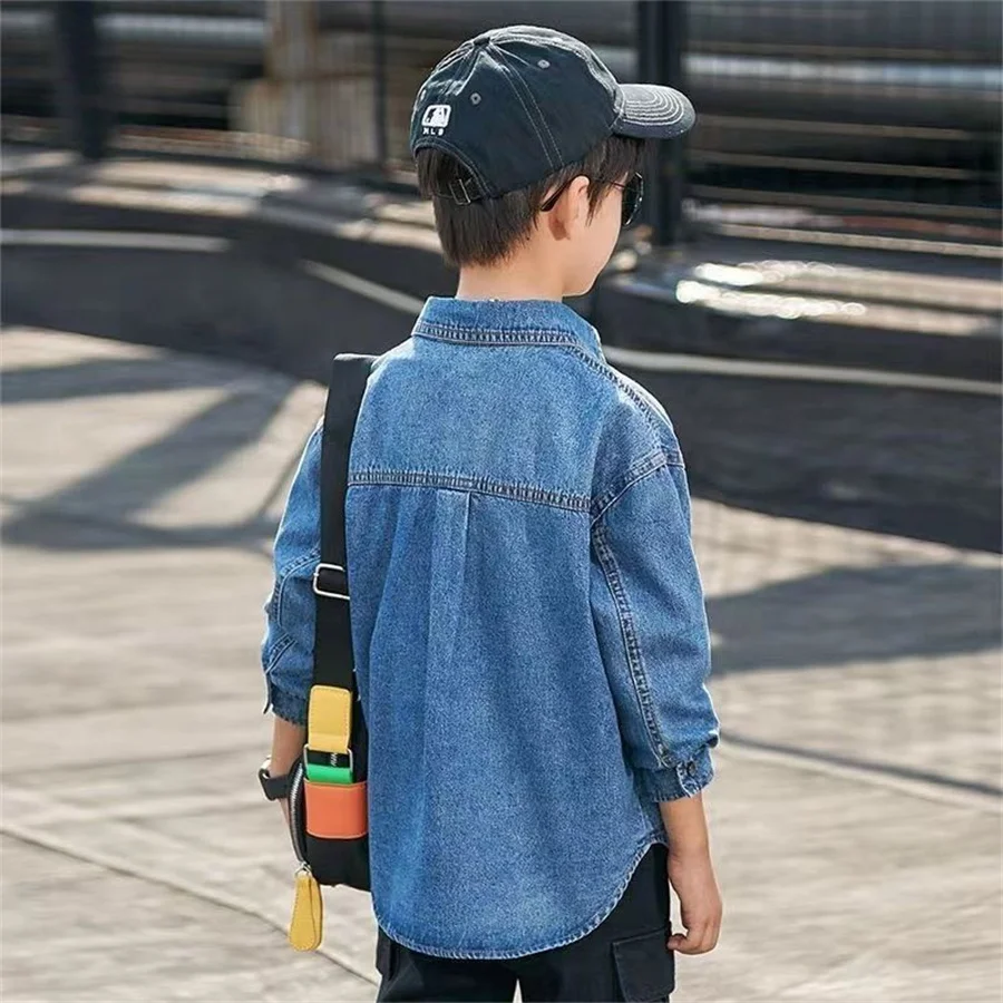 2025 Kinderen Jongens Meisjes Lange Mouw Casual Gestreept Shirt Knoopsluiting Modieus Comfortabel en Zachte Stof Onderhemd Jongens, groen, 13-14 Jaar