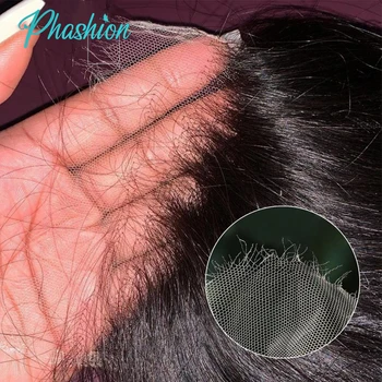 Phashion HD 13x6 13x4 Lace Frontal Straight Pre Plucked 4x4 5x5 6x6 Swiss Full Closure Only Natural Black 100% Remy Human Hair 1