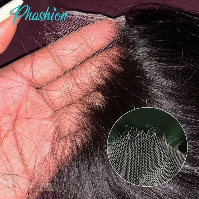 Phashion HD 13x6 13x4 dentelle frontale droite pré plumée 4x4 5x5 6x6 suisse fermeture complète seulement noir naturel 100% Remy cheveux humains 1