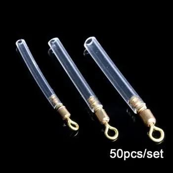 50Pcs High Quality New 3 Size Silicone Fishing Gear Bobber Copper Drift Fishing Floats Block Rotation