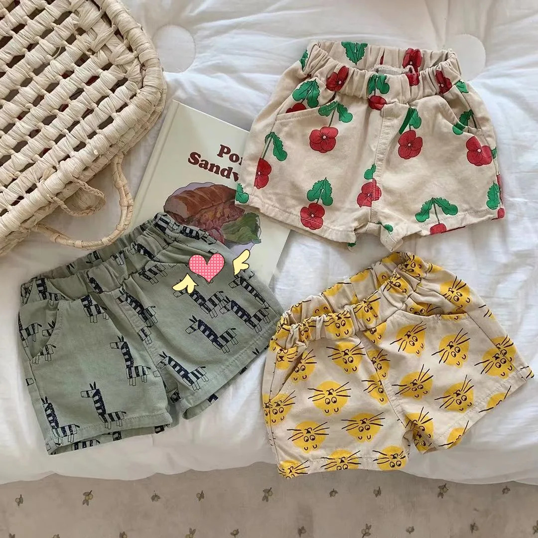 Baby Shorts New Baby Summer Shorts Fashion Flower Print Girls Shorts Cotton Infant Boy Short Pants Baby Cute Toddler Clothes