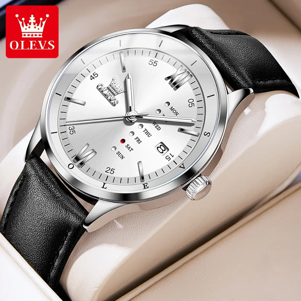 ساعة أوليفيس كوارتز للرجال ، شاشة عرض الأسبوع ، سا...