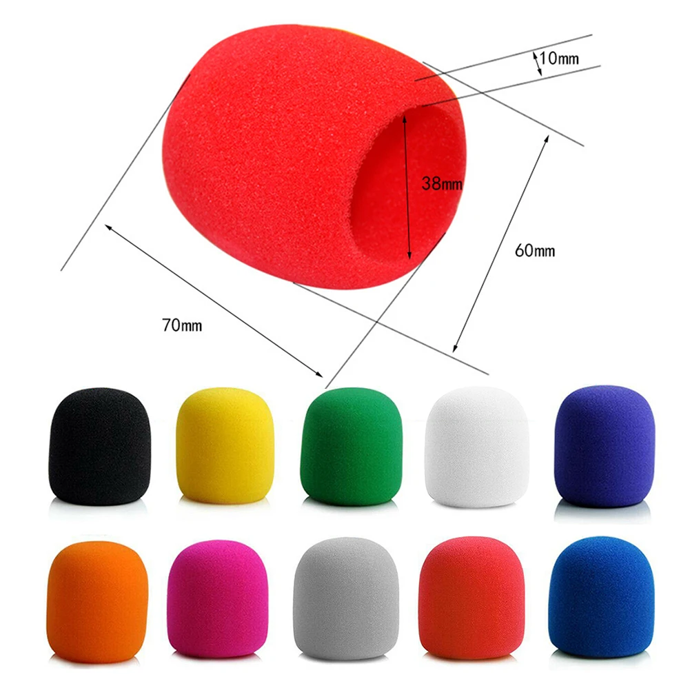 10-Pack Professional Studio Microphone Foam Windscreens - Soft, Thick Protective Shield