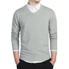 Sweater Men 2025 Autumn Casual Pullovers Men V-Neck Solid Cotton Knitted Brand Clothing Slim Fit Male Sweaters Pull Homme 4