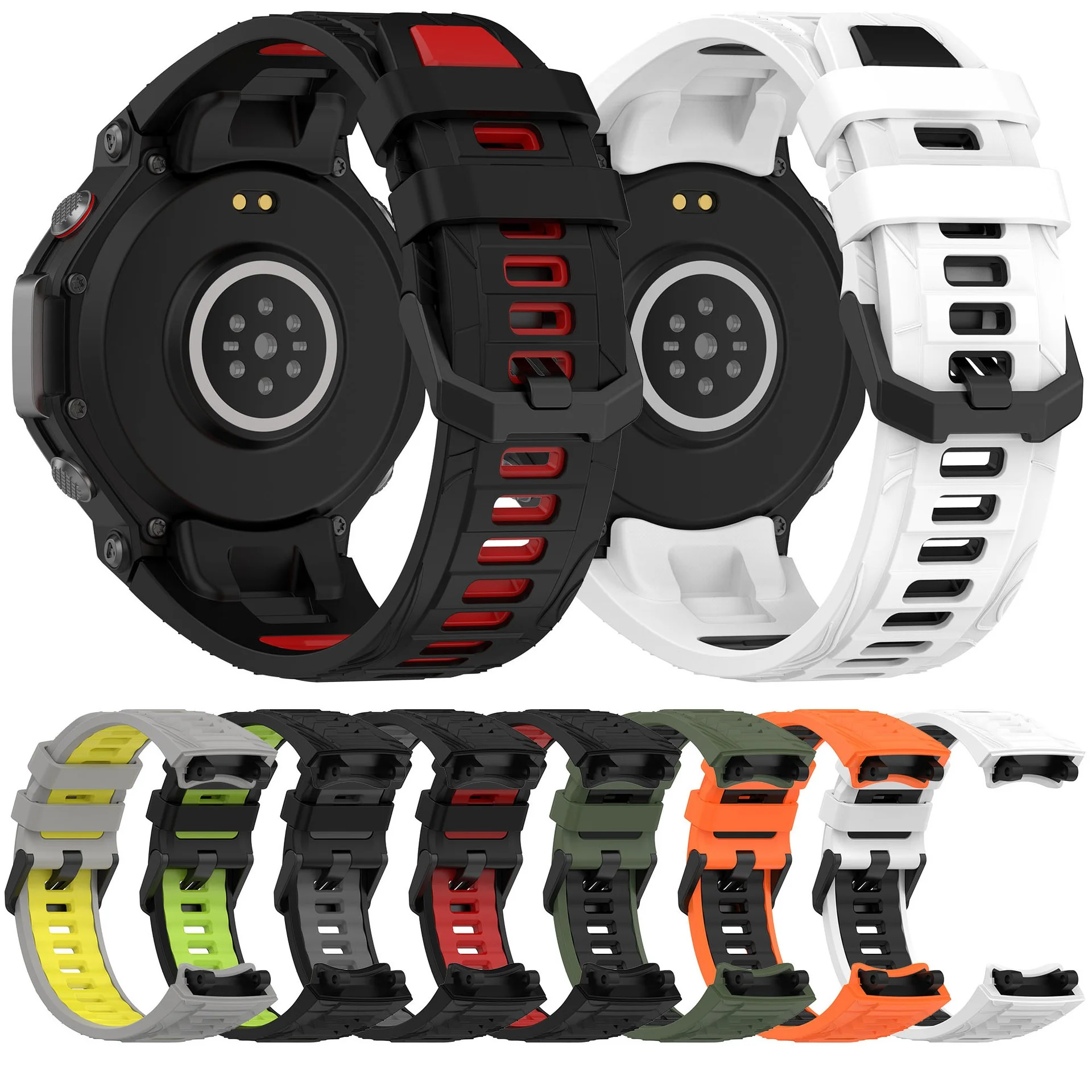 Premium Dual-Tone Silicone Smartwatch Strap - Compatible with Popular Smartwatch Models