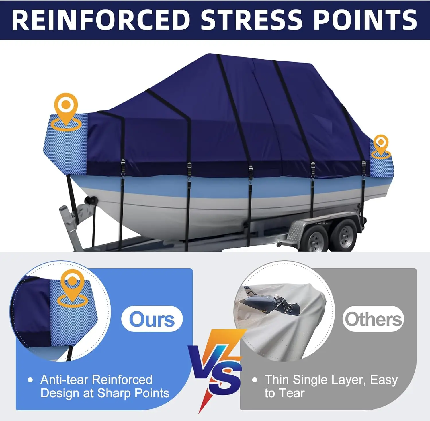 Waterproof T Top Hard Top Boat Cover, Center Console Boat Cover
