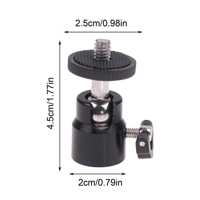 카메라 삼각대용 1/4 나사 구형 금속 헤드, LED 라이트 플래시 삼각대 브래킷, 거치대 마운트 핫 슈 어댑터 크래들, 1 개