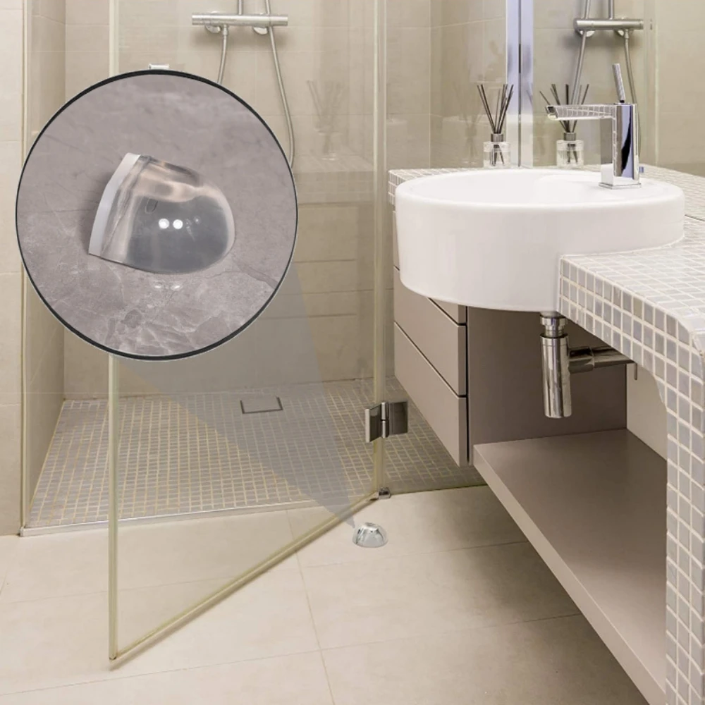 Transparent Acrylic Door Stopper No Need Punch Self Adhesive Mute Collision for Home Office Protect Wall Furniture