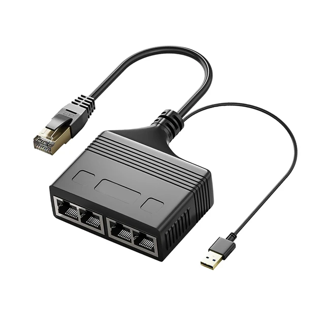 RJ45 Ethernet Splitter Electronics with High Speed Network 1 to 4