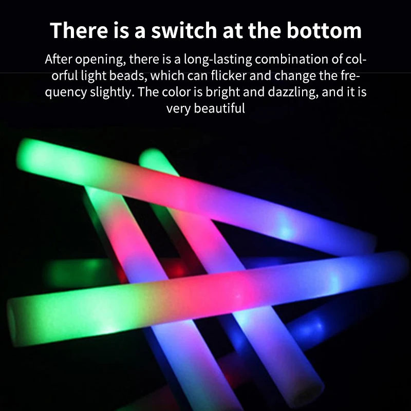 Glow Sticks Party Supplies 12pcs Foam Glow Sticks In Bulk Light Up Party Gifts For Halloween Weddings Dances Birthdays Raves Concerts