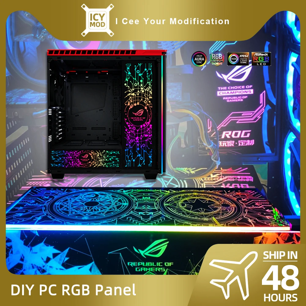 Chassis Rgb Painel pc Case Sudário Personalizar Argb Faça Você Mesmo Vga Backplate Gabinete Capa Colorida Aura Sync Mod Placa Computer Cases 5v