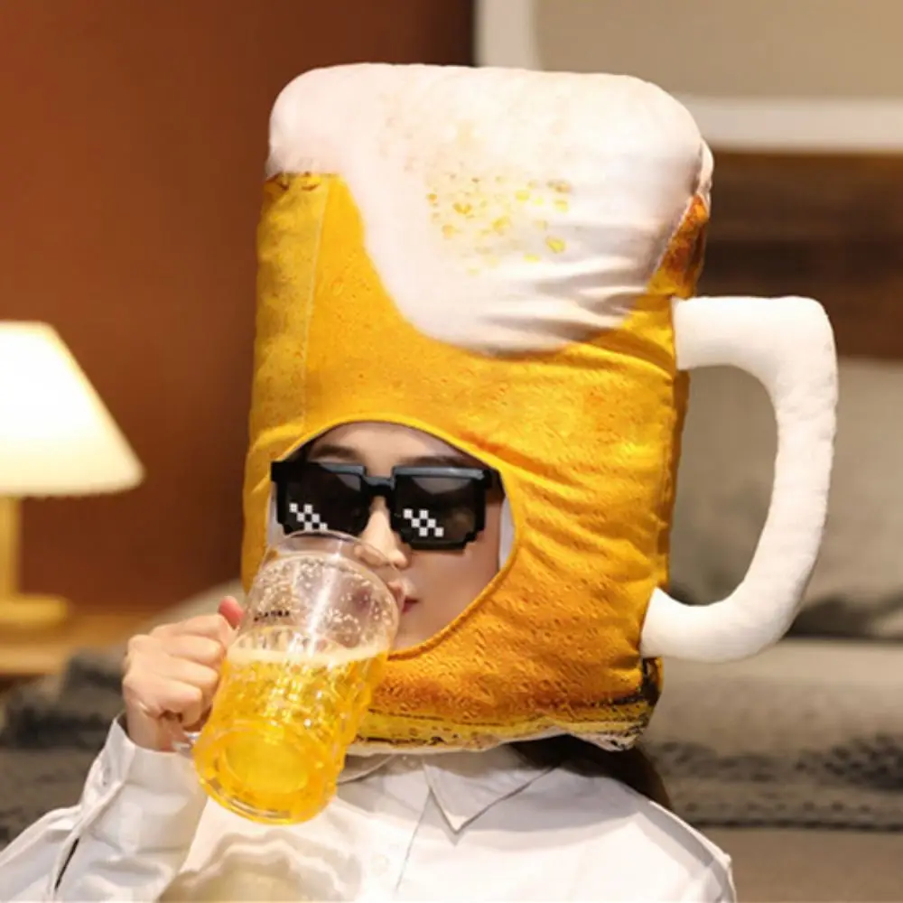 INS Plush Funny Beer Hat Soft Photo Props Cute Beer Hat Novelty Plush Cap Birthday