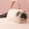 Women Exquisite Shoulder Underarm Bags Siamese Cat Bag Plush Cute Plush Crossbody Bag Female Winter Autumn Handbags Hot 2