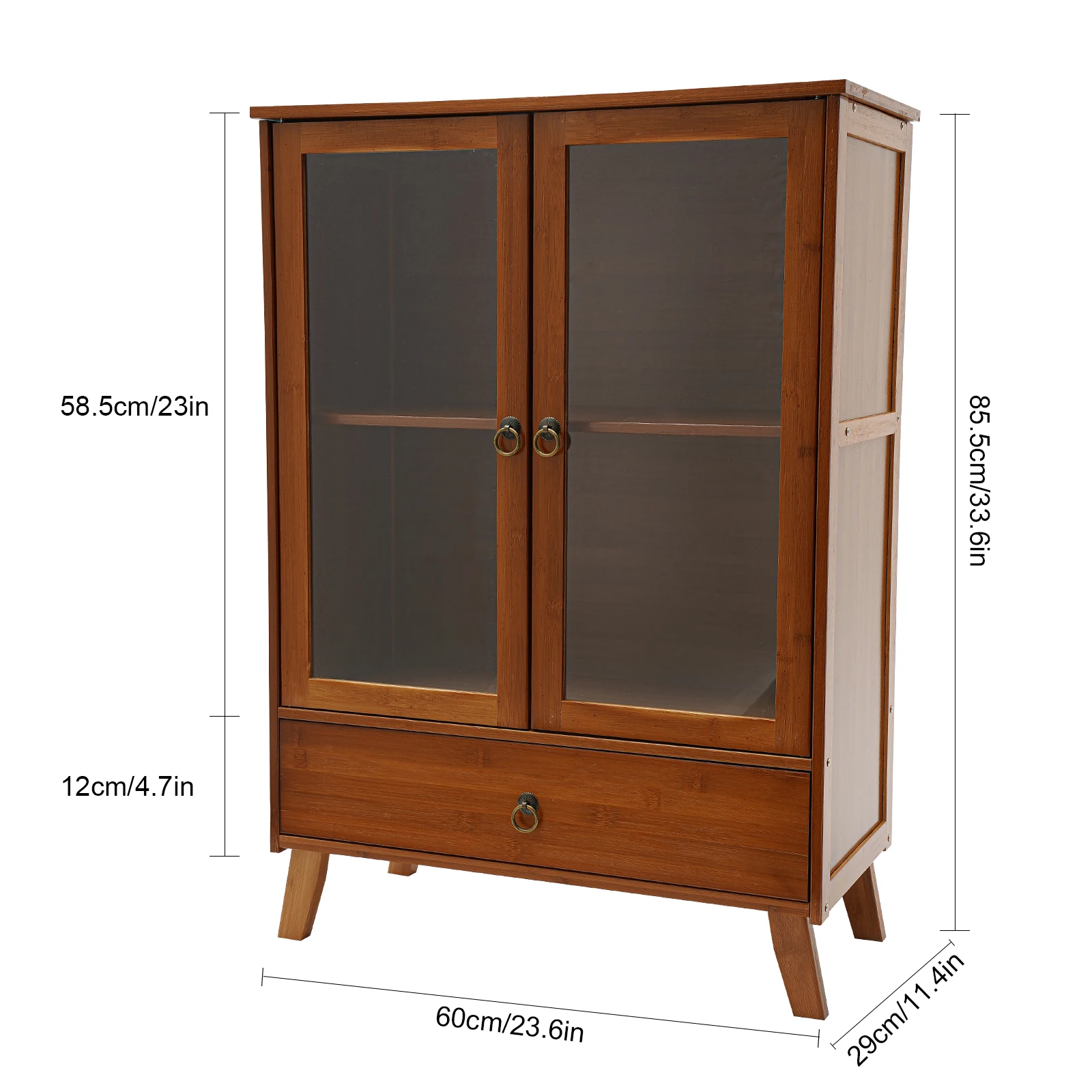 CNCEST Bamboo Kitchen Sideboard Brown Freestanding Storage Organizer Bamboo Cupboard Can be Placed in The Living Room Bedroom