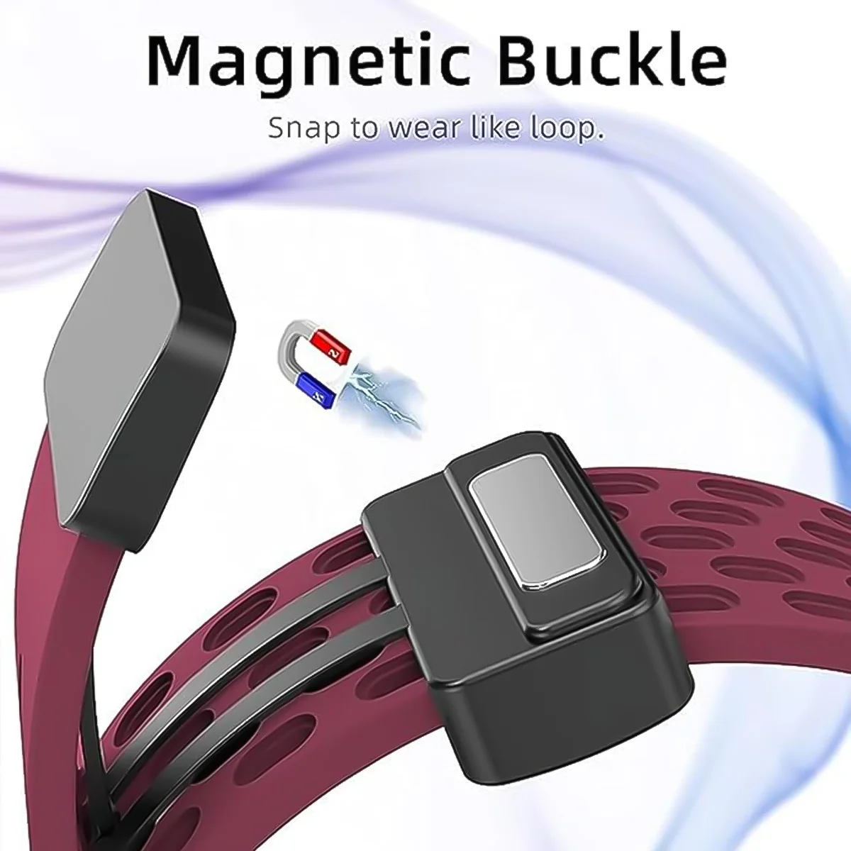 Samsung Galaxy Watch Silicone Magnetic Band with Tempered Glass Screen Protector and PC Case Cover
