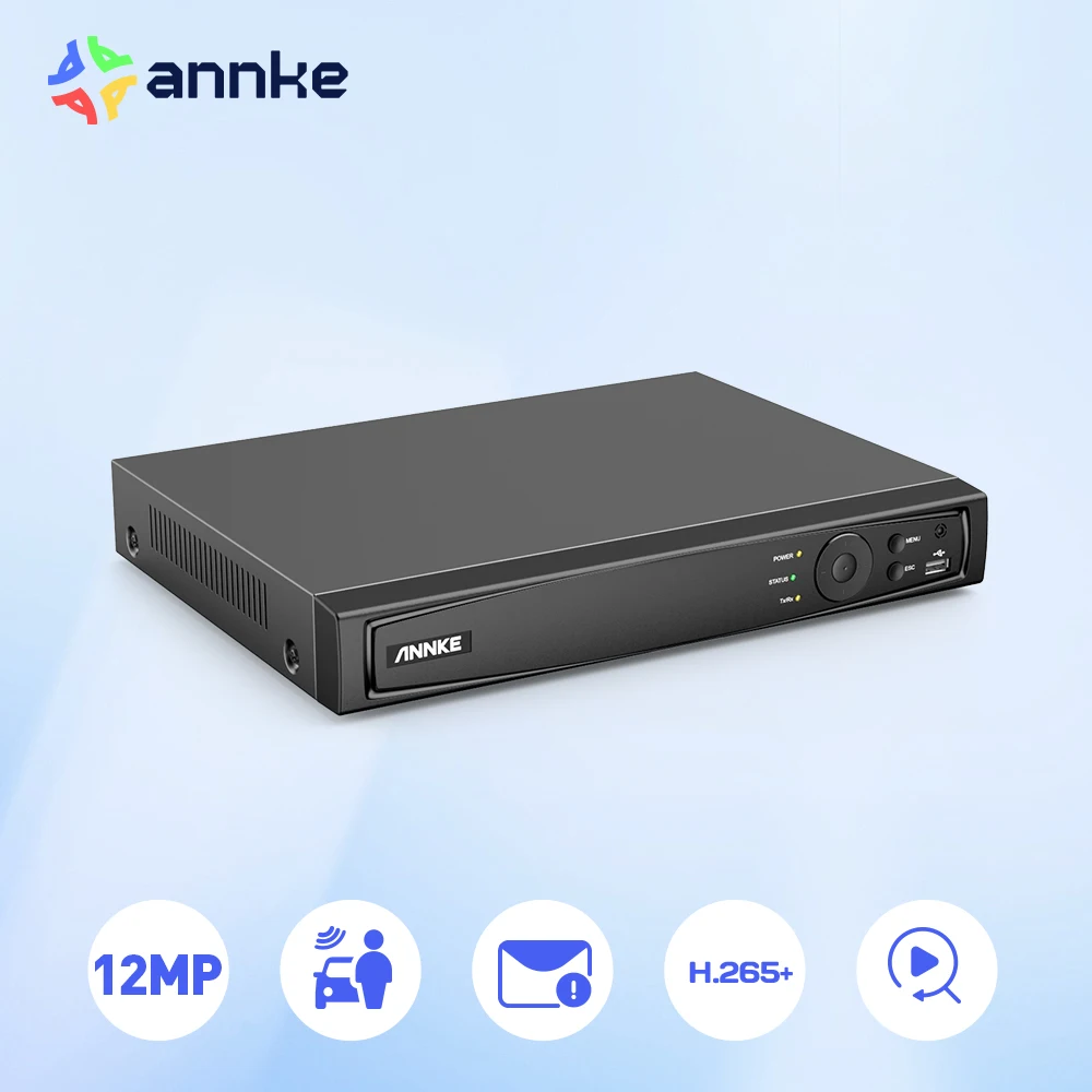 ANNKE 8CH 12MP POE Video Recorder 4K H.265+ NVR Video Surveillance Security For 2MP 4MP 5MP 6MP 8MP IP POE Camera With 1T HDD