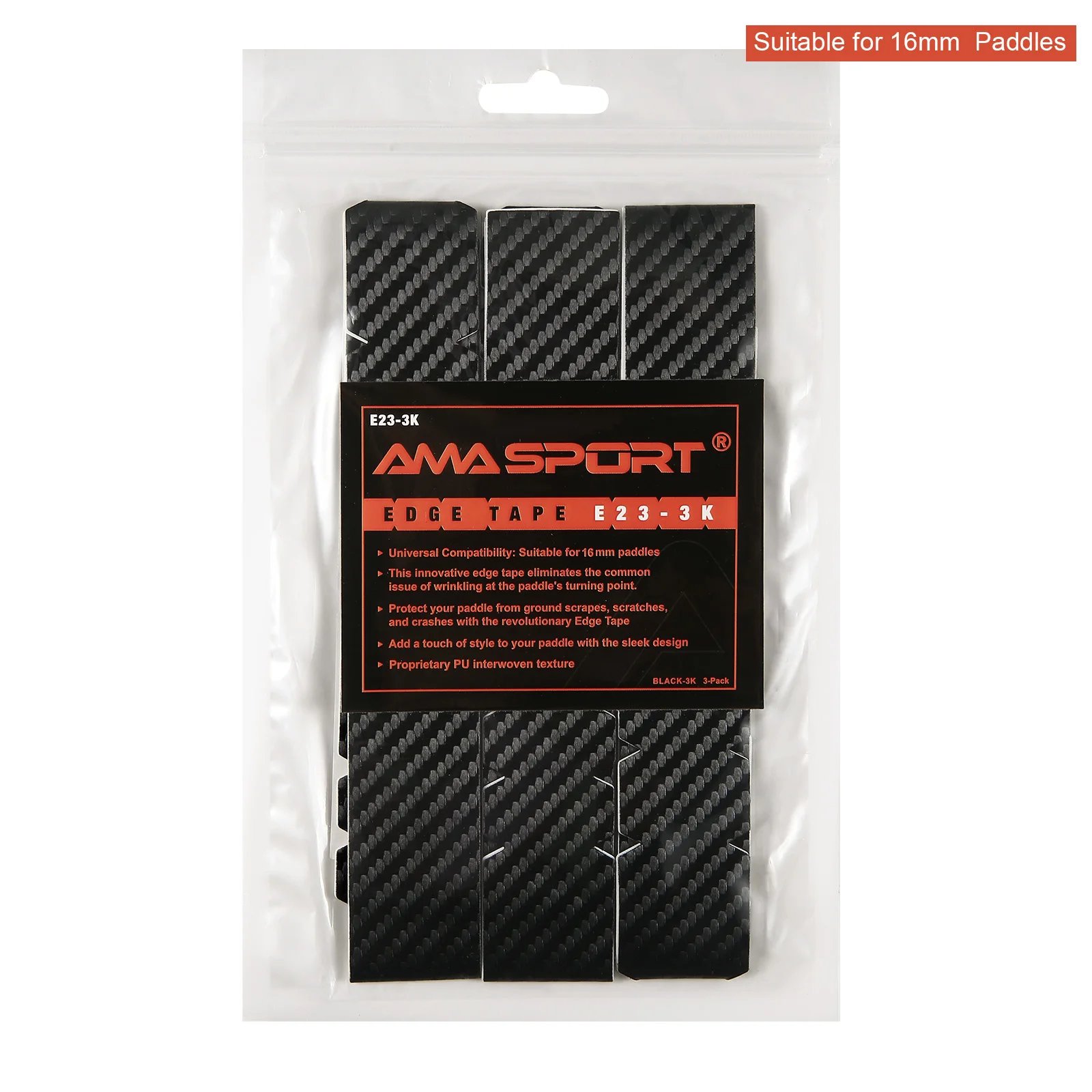 AMASPORT2 Thickened Pickleball Paddle Protection Tape Paddle Edge Guard Head 3K Textured Tape Protector Pickle ball Accessories pickleball paddle tape