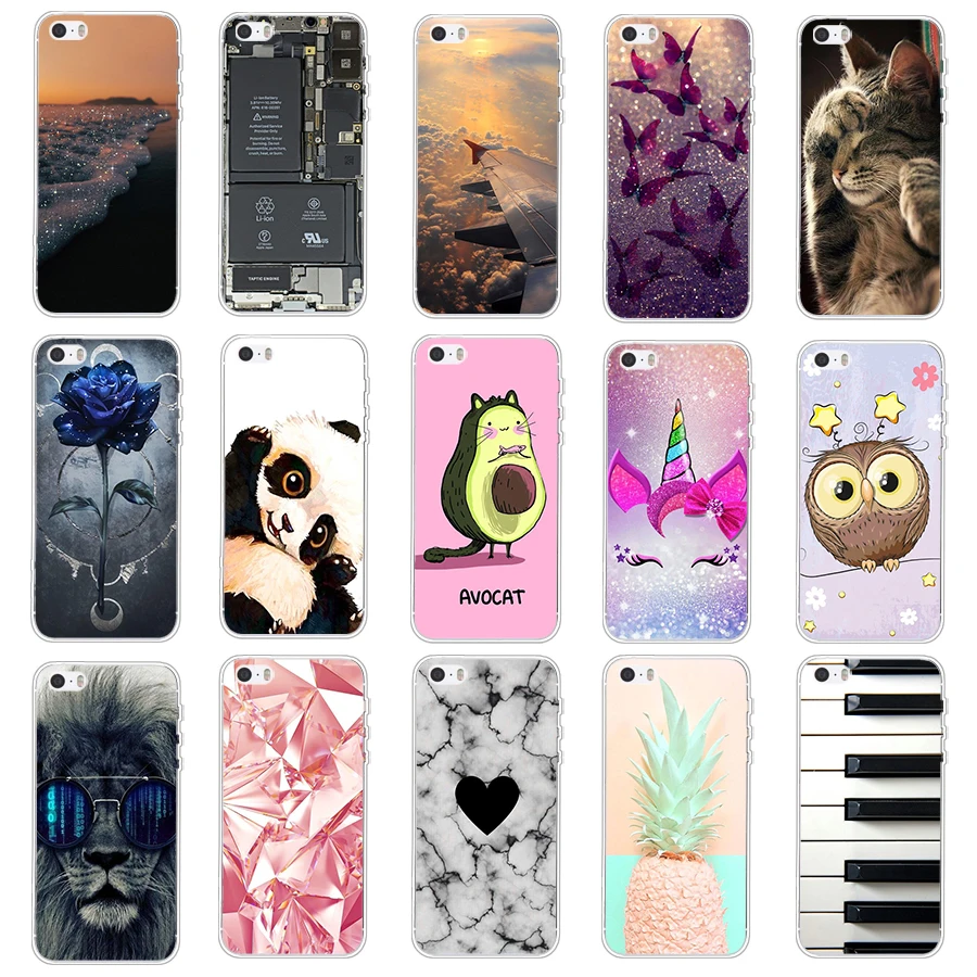 Custodia Per Iphone 4 4S 5 5S Se 6 6S Custodia Morbida In Silicone Tpu Cover Posteriore Protettiva Capa Coque Shell