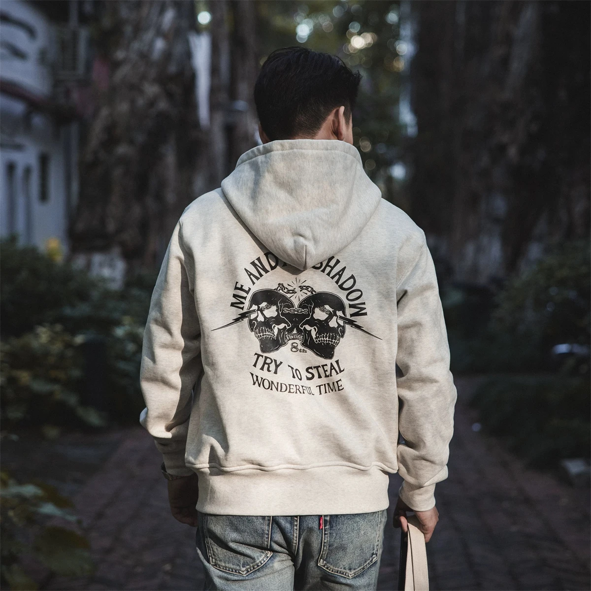 Red Tornado 650g Heavyweight Zip Up Hoodie Relaxed Fit Men's