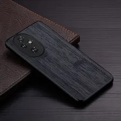 Luxurious Bamboo Wood Pattern Leather Phone Case - Elegant and Durable Protection for honor 200 pro (Black)