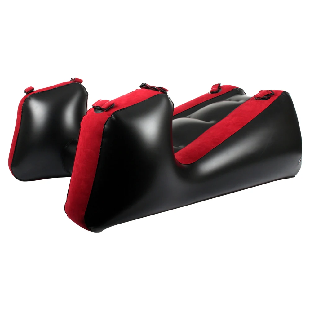 Flocking PVC Adult Games Sex Chair Bed With Straps Sex Furniture Aid Inflatable Split Leg Sofa Mat Tools For Couples Women