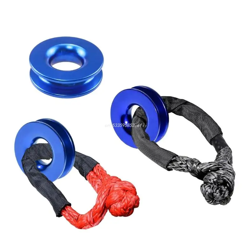 41000lbs Winch Rope Synthetic Soft Shackle+Recovery Ring Shackles CF