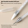 1Pc Crystal Double Head Point Drill Pen Gem Rhinestone Picker Wax Pencil 2Ways Use Sticking Picking Dotting Jewelry Tools 2
