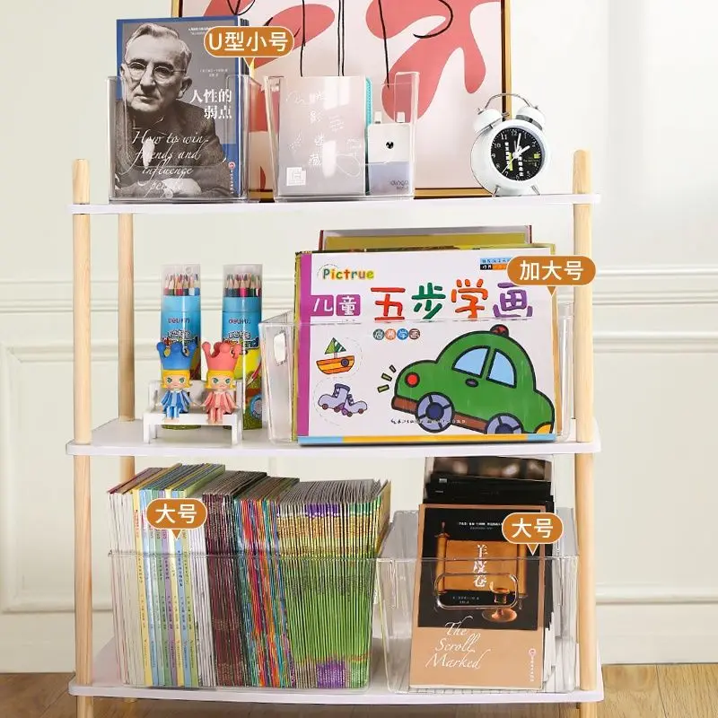 Transparent And Minimalist Magazine Storage And Organization Shelf Desktop Bookshelf Dust-Proof Storage Book Box For Writer