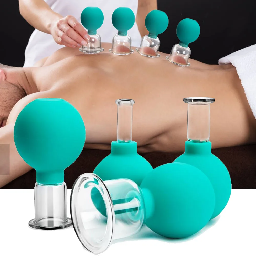 

Rubber Massage Body Cups Anti Cellulite Suction Glass Cup for Face Facial Skin Lifting Tool Vacuum Cupping Massage Beauty Health