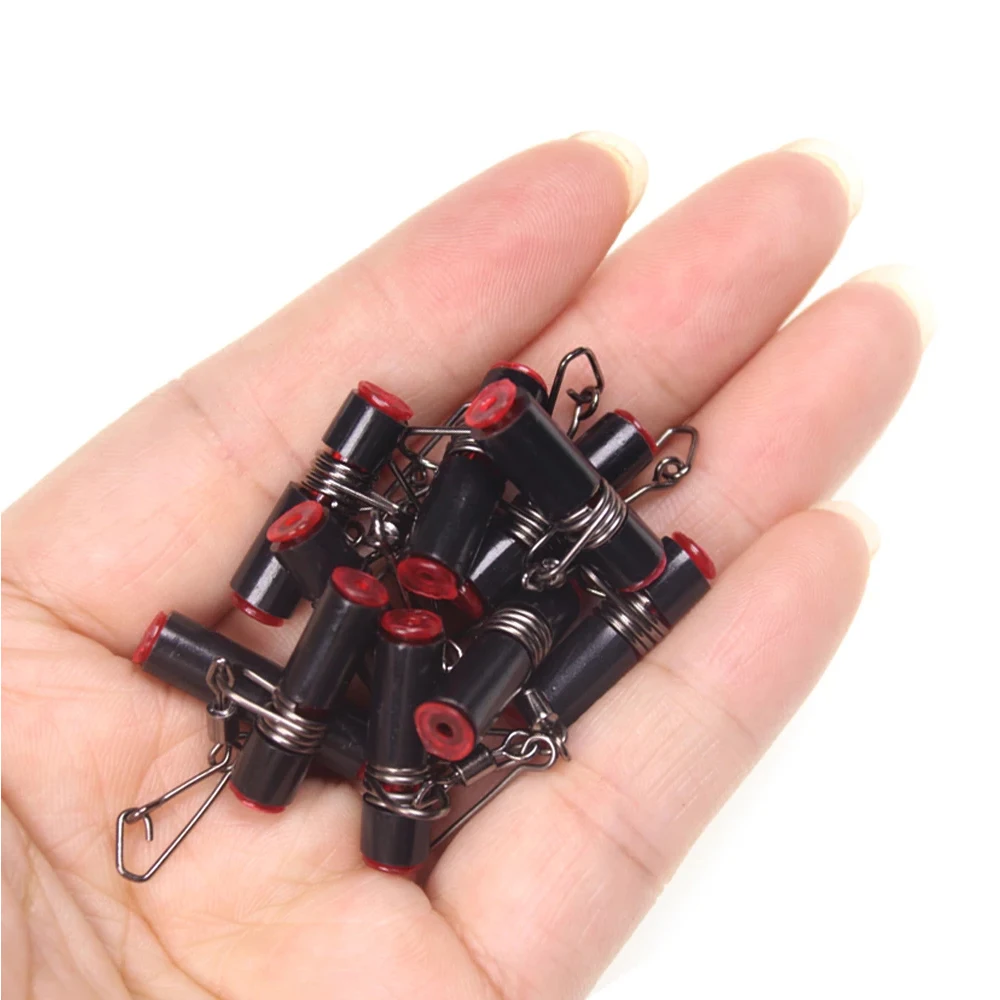 10Pcs Top Anti-winding S/L Balance Sea Fishing Balance Clear Snap Plastic Head Swivel