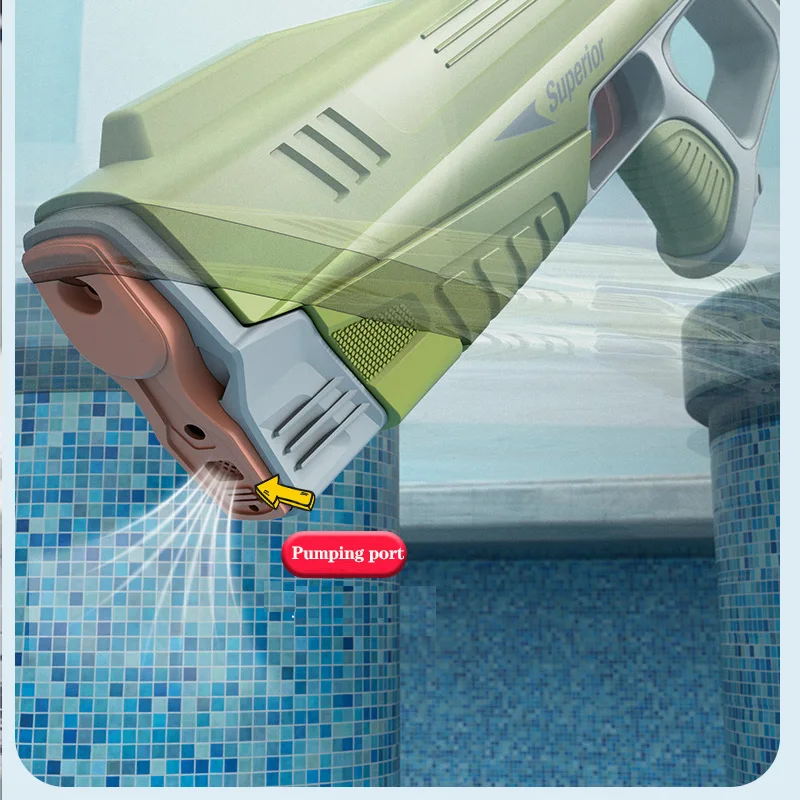 43cm Full Electric Automatic Water Storage Gun Toys Portable Children Summer Beach Outdoor Fight Fantasy Toys for Boys Kids Game 6